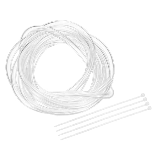 uxcell Flexible PVC Tubing, 3mm ID x 5mm OD - 6.6 Feet Long Clear Vinyl Water Pipe, Lightweight Plastic Hose Water Pipe with Zip Ties for Aquaponics, Air Hose, Irrigation - size: 3mm ID x 5mm OD