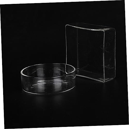 Kisangel 3pcs Round Glass Shrimp Feeding Dish Crystal Shrimp Food Basin for Aquarium Durable Feeder Bowl for Fish and Reptiles Tank Ornament and Supplies - size: Size 1