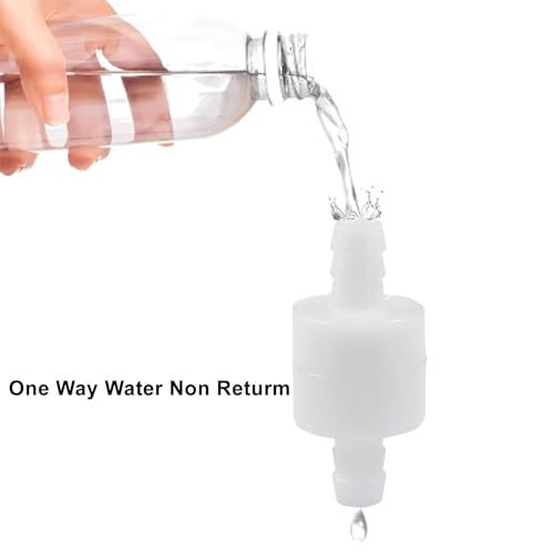 5/16" One Way Inline Check Valve 2 Pcs, Non Return Ozone Resistance PVDF Plastic One-Way Fuel Oil Water Gas Pump Air Check Valve - size: 5/16 Inch