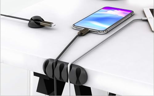 OHill Desk Cable Management Cord Organizer, 16 Pack White Self Adhesive Cord Holder Cable Clips, Ideal Cable Organizer Wire Keeper for Desk, Nightstand, Phone Charger, Computer, Home, Office, Car - color: White, size: ‎16-Pack