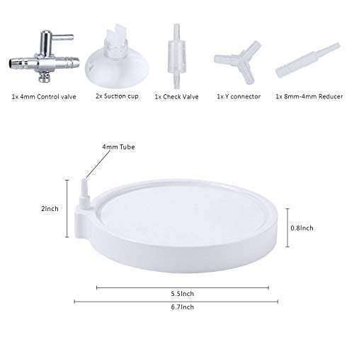 Aquarium Nano Air Stone Disk Fish Tank Bubble Stone Disc 1.4/2/4/6/8 Inch