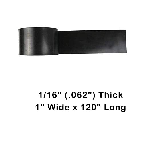 NABOWAN Solid Rubber Sheets,Strips,Rolls 1/16" (.062") Thick x 1" Wide x 120" Long, Thin Neoprene Rubber, Perfect for DIY Gasket Material, Sealing, Liner, Shield, Padding, Mat - size: 1" Wide x 120" Long, style: 1/16" (.062") Thick