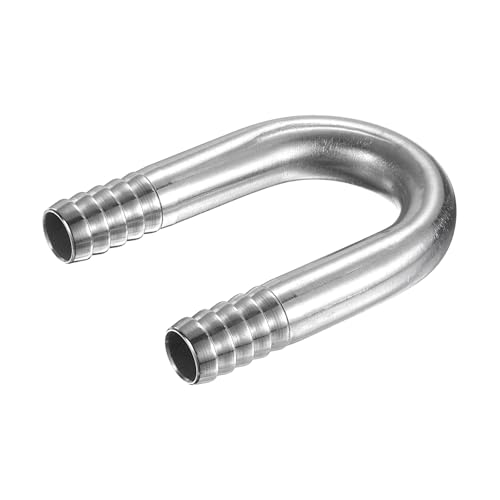 PATIKIL 5/8" (16mm) x 5/8" (16mm) Hose Barb Fittings, 1 Pcs 304 Stainless Steel U Shaped Joint Connector Barbed Fitting Metal Splicer - size: 5/8" (16mm)