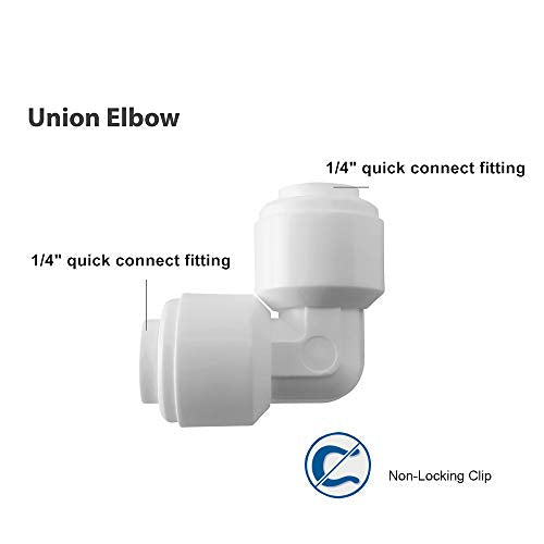 1/4 RO Tubing Elbow Connector 90 Degree 1/4 Push To Connect Fittings For RO/DI Water Filter System/Aquarium (Pack Of 10)