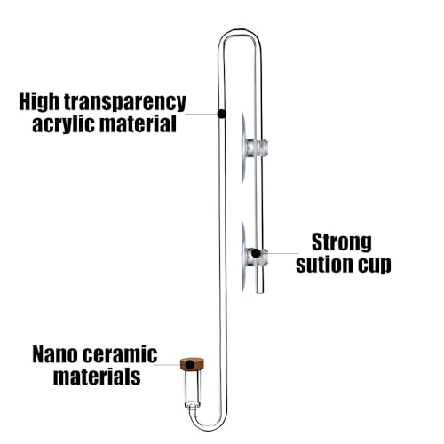 DONGKER Aquarium CO2 Diffuser,Acrylic Hanging CO2 Atomizer with Suction Cups & Bubbler Counting Function for 4mm/0.16" I.D. CO2 Tube