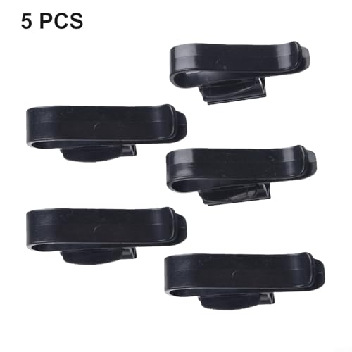 5-Pack ABS Plastic Fish Tank Clamp Water Pipe Holder, Secure Aquarium Hose Mounting for 8-16mm Diameter Tubes, Anti-Slip for Easy Cleaning and Water Change Maintenance in Tanks or Buckets, Black and - color: black