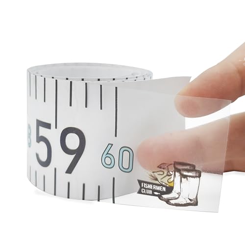 60" Fish Measuring Ruler Sticker for Boat 2 Pcs Strong Self Adhesive Transparent Waterproof Decal Tape Measure Clear Boat Accessories (60 inch) - size: 60 inch