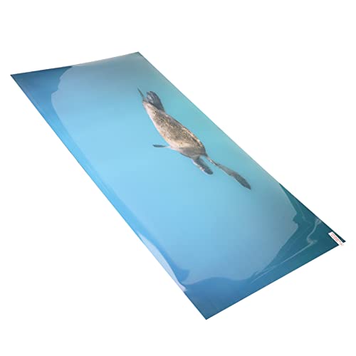 Aquarium Background Paper PVC Self Adhesive 3D Effect Fish Tank Decoration Poster, HD Lifelike Deep Sea Animal Design, Non Sticker for Freshwater (61 * 30CM) - size: 61*30CM