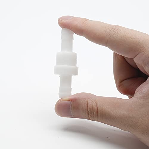 Check Valve 3/8" Plastic Barb Hose One Way Inline Check Valve Non Return Ozone Resistance PVDF for Fuel Gas Oil Water Air, Pack of 2 - size: 3/8 Inch