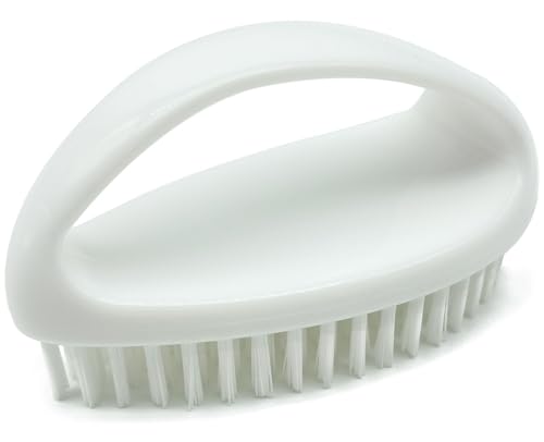 Scrub Brush for Cleaning Scrubbing Heavy Duty Stiff Nylon Bristles Cleaning Brush Multi-Purpose, White & Small Size - color: White