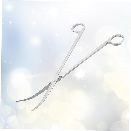 PartyKindom 2pcs Stainless Steel Curved Tip Scissors Aquatic Plant Trimmer Aquarium Scissors for Plant Cutting Aquascaping Tools for Fish Tank
