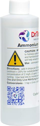 DrTim's Aquatics Ammonium Chloride Aquarium 100% Natural – 8 Oz. (Dr Tims Aquatics Ammonium Chloride | Saltwater Freshwater and Reef Aquariums, 100% Natural, 8 Oz)