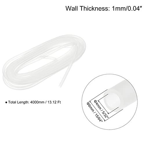 uxcell Aquarium Airline Tubing Hose 5/32" ID 15/64" OD 1Pcs 13.12 Ft Silicone Flexible Airline Tubing for Fish Tank, Terrariums, and Hydroponics, White - color: White