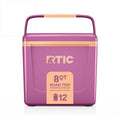 RTIC 8 QT Road Trip Personal Cooler, Small, Compact, Insulated, Portable Ice Chest Box for Food, Drink, Beverage, Beach, Camping, Picnic, Fishing, Boat, 12-Can Capacity - color: Orchid/Peach Tea
