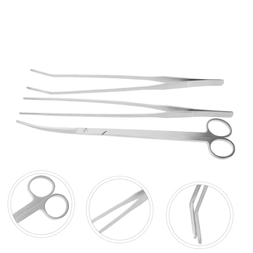 Aquarium Aquascaping Tools 1 Set of Stainless Steel Scissors Tweezers Spatula for Easy Maintenance
