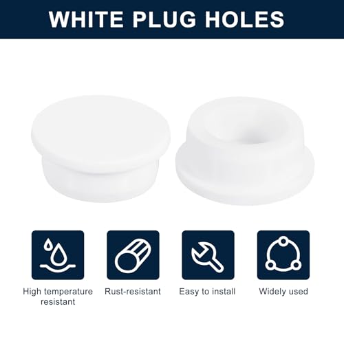 uxcell 4Pcs White Plug Holes, Waterproof Rubber Button Plug for 36mm / 1.42" Hole - size: 36mm