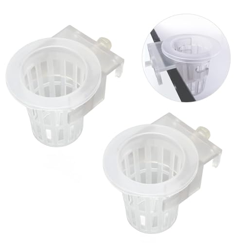 2 Pcs ABS Transparent Fish Tank Planter Cups Adjustable Hanging Holder Aquarium Fish Tank Landscaping Decorations Plant Pots