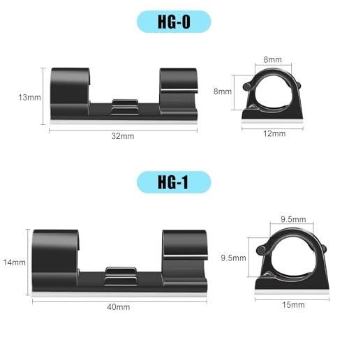 XHF 50pcs Medium Self Adhesive Cable Clips Black,Wire Clips Cable Management Wire Organizer Cord Holder for Under Desk, Car, Wall, TV PC Ethernet Cable - color: Black, size: Medium-50pcs
