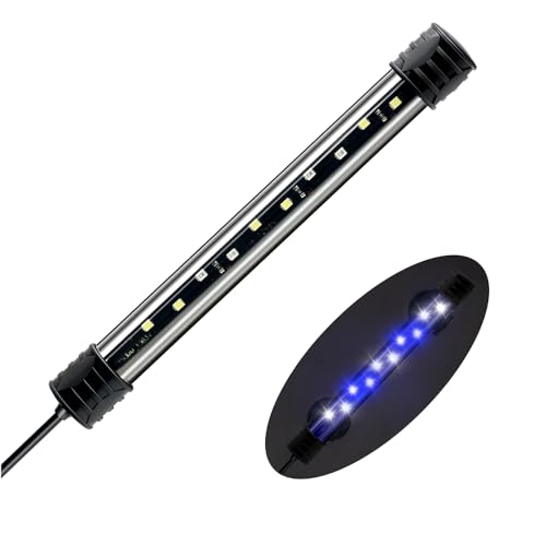 DaToo LED Aquarium Light 3 W Underwater USB Fish Tank Light White and Blue Submersible Aquarium Light 7in - size: White + Blue