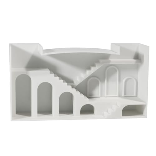 Aquarium Undergravel Fish Tunnel Hide Cave Corner Castle Tank Decorations Under Gravel Viewing Tunnel Fish & Shrimp Cave for Aquarium Hideout(White,Style A) - color: White, style: Style A