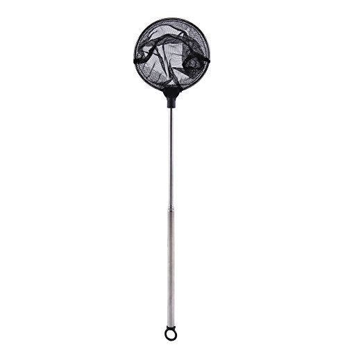 Zerodis Fish Tank Landing Net Fish Tank Cleaning Tools Adjustable from 16Cm to 44Cm with Hanging for Aquarium Shrimp Square Round Landing Net Telescopic - size: Round