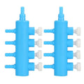 2Pcs 4mm Adapter Connector Plastic Distributor Aquarium Air Pump Splitter for Fish Tank Oxygen Tubing(4 Way) - style: 4 Way