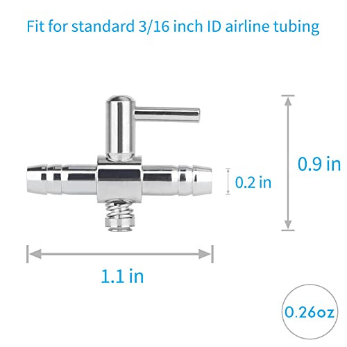 Pawfly 6 PCS 1-Way Aquarium Air Flow Control Lever Straight Valve Distributor Splitter for Fish Tank - color: 1-Way
