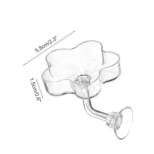 Shrimp Feeding Dish, Acrylic Aquarium Feeding Bowl with Suction Cup for Fish Tanks - color: Cherry blossoms