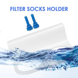 Pssopp Aquarium Filter Bag Bracket, Easy to Install Convenient Design Fish Double Hole Filter Socks Holder Acrylic Filter Bag Support (White)