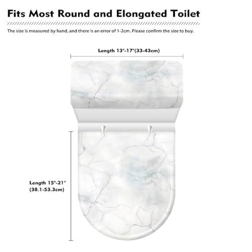 Bathroom Toilet Tank Lid Cover and Toilet Seat Lid Cover Set of 2, Easy to Clean Toilet Mat Protective Cover Home Indoor Decorations Universal Fits, White Marble - color: White Marble