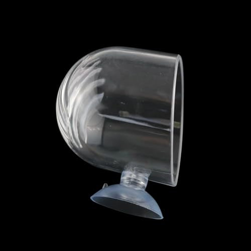2PCS Aquarium Plant Scenery Cup Extra Large Bloodworm Feeder 19g Securely Suspended in Tank Crystal Glass Flowerpot with Suction Cup for Garden or Indoor Decor