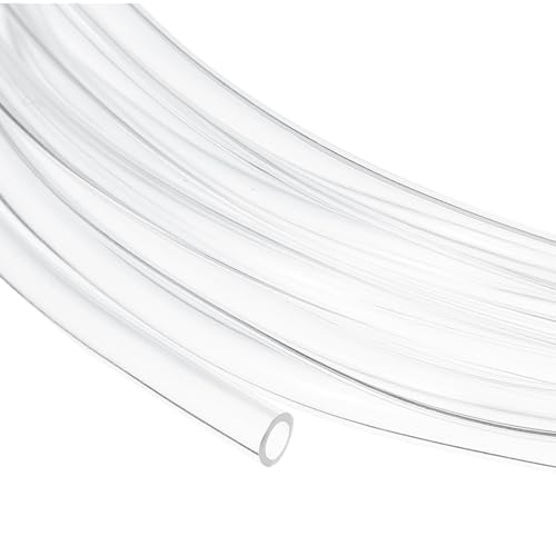 uxcell Clear PVC Tubing, 4.5mm ID x 6.5mm OD - 15ft PVC Tube Lightweight Vinyl Hose, Transparent Flexible Plastic Water Tubing for Air Oil Water Transfer Aquarium Irrigation - size: 4.5mm ID x 6.5mm OD