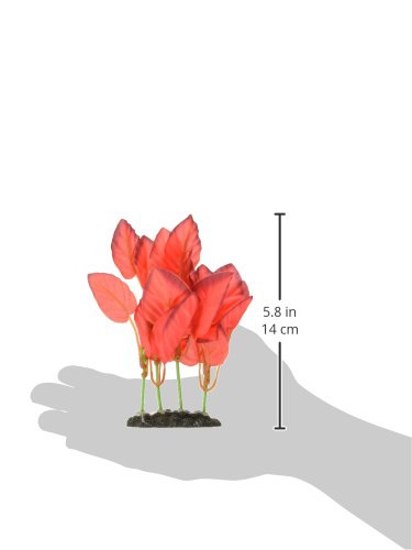 Marina Naturals Red Foreground Silk Plant – Fish Tank Decoration Mimics Live Aquarium Plants Red Small - size: Small