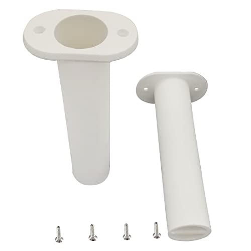 Fishing Rod Holder Plastic with UV 90 Degree Flush Mount 2PCS for Yacht and Boats - style: White