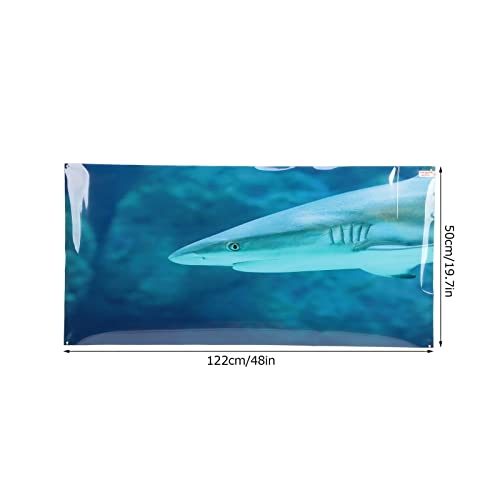 Aquarium Background Paper PVC Self Adhesive 3D Fish Tank Poster, Fade Underwater Scene Sticker with Clear Adhesive Backing for Glass Aquariums and Aquascapes (122 * 50CM) - size: 122*50cm