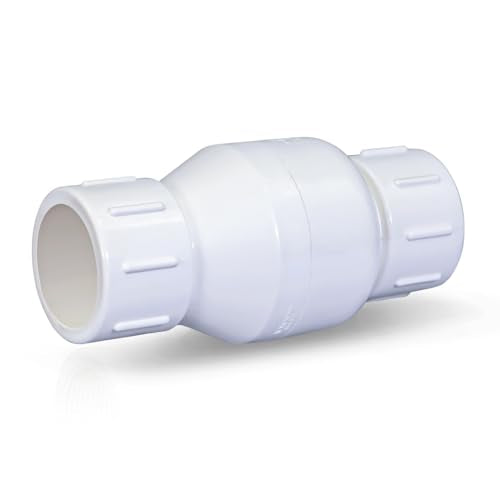 MIDLINE VALVE PVC Inline Check Valve for Backflow Prevention 1'' Solvent Connections White Plastic - size: 1 in.