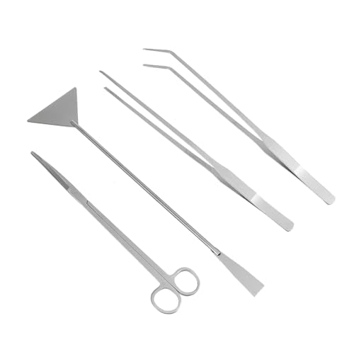 COLLBATH 1set Aquarium Aquascaping Tool Kit Water Plants Scissors Tweezers Spatula for Precision Plant Trimming and Maintenance Fish Tanks