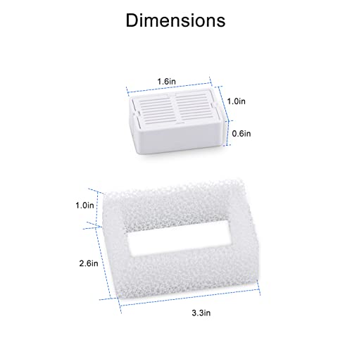 Wonder Creature Cat Water Fountain Filter, 8-Pack Replacement Pre-Filter Sponges for Aurora, Cupcake, and 360° Stainless Steel Pet Fountain, Ceramic Dog Water Dispenser Filters