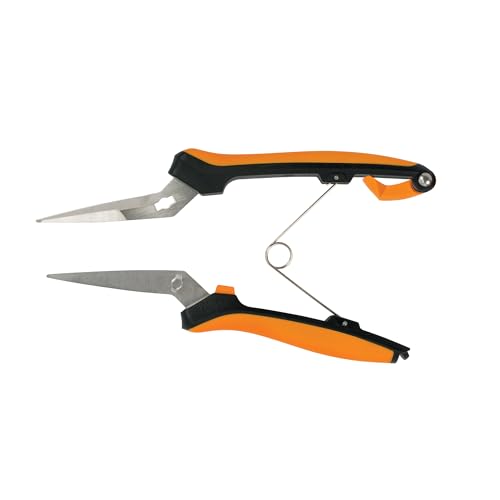 Fiskars Curved Micro-Tip Pruning Snips - 6" Garden Shears with Sheath and SoftGrip Handle - Yard and Garden Tools - Orange/Black - style: Pruning Snips (Curved)