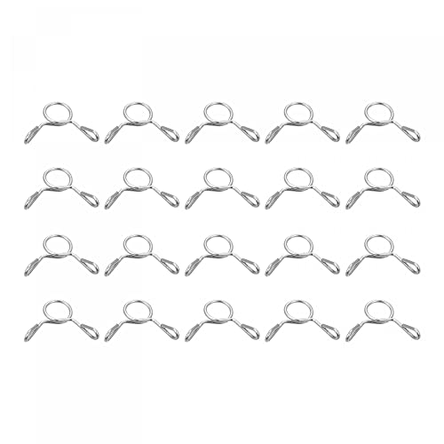 uxcell Fuel Line Hose Clips, 20pcs 5mm ID Fit 6-6.5mm OD Hose 304 Stainless Steel Water Pipe Air Tubing Spring Hose Clamps for Motorcycle Scooter - size: 5mm