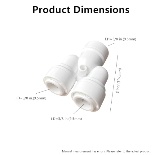 10pcs RO Fittings Y Type 3/8 inch Tubing OD Use Two Way Water Line Splitter Quick Connect Tube Fittings Push to Connect Plastic Connectors for Water Filtration System - style: 3/8 inch Y connect(10)