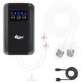 AQQA Aquarium Air Pump Quiet Fish Tank Aerator Pump Powerful Rechargeable Fish Oxygen Pump Battery Operated Dual Outlets with Air Stones,Air Tube & Check Valve (5W 150GPH) - size: 5W for up to 180 Gal