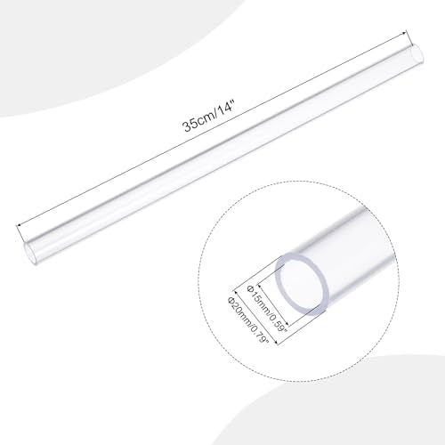 MECCANIXITY Clear PVC Rigid Tube Round Pipe 15mm(5/8") ID 20mm(3/4") OD 14" High Impact for Water Pipe, Aquarium, Fish Tank, Greenhouse Garden, Clear - color: Clear, size: 15mm x 20mm