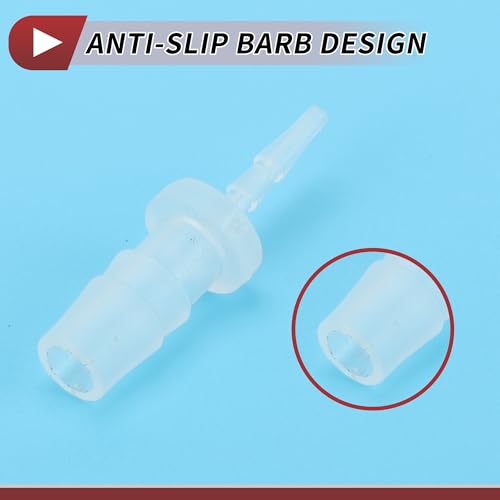 5 Pcs Aquarium Plastic Hose Barb Fitting 1/16" to 7/32" Hose ID Connectors Clear Plastic - size: 1/16"-7/32"