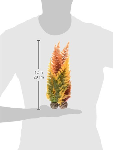 biOrb Winter Fern Plant Set, Colorful and Durable, Fern Inspired Aquarium Decorations, Green and White - color: Autumn Fern, size: Medium