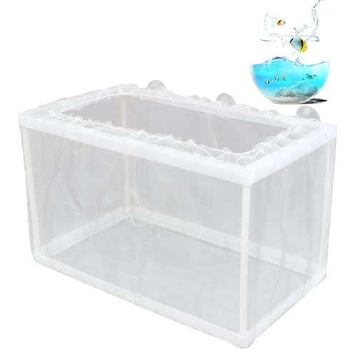 Aquarium Breeding Box - Mesh Box Fish Breeding Tanks, Aquarium Breeder Box, Fish Fry Hatchery, Juvenile Separation Net with Suction Cups, Nursery for Guppy Shrimp - color: large