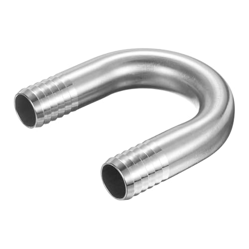 PATIKIL 1" (25mm) x 1" (25mm) Hose Barb Fittings, 1 Pcs 304 Stainless Steel U Shaped Joint Connector Barbed Fitting Metal Splicer - size: 1" (25mm)