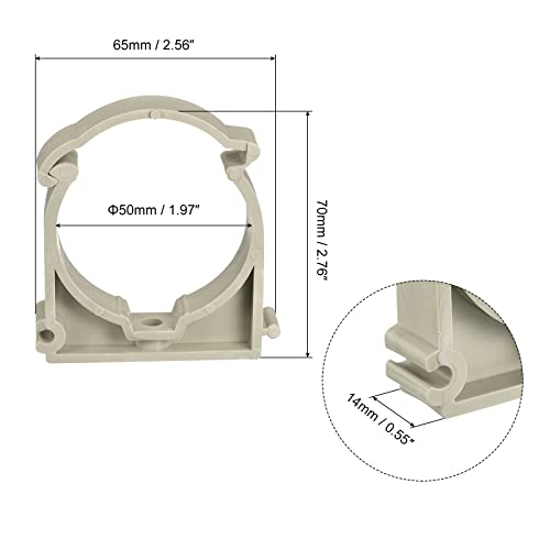 uxcell 50mm Dia Pipe Clamps Clips, PPR Water Hose Fittings Tube Holder with Lock for Water Supply Gray 8 Pcs - color: Gray, size: 50mm