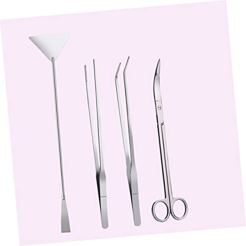 BESPORTBLE 4pcs Stainless Steel Aquarium Plant Tool Set Tweezers and Scissors Kit for Aquatic Plants Ergonomic Design for Planting and Maintenance