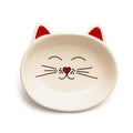 Park Life Designs Oscar Cat Dish - Feeding Bowls - Cat Shaped Food and Water Bowls for Cats (White) - color: White